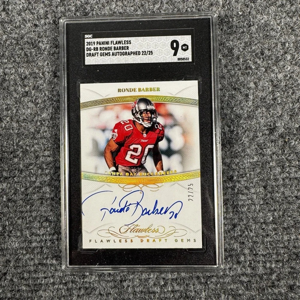 2019 Panini Flawless Draft Gems Ronde Barber Auto #DG-RB 22/25 Buccaneers HOF